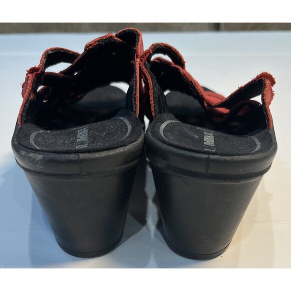 ROMIKA Womens 38 RED LEATHER SLIDE SANDAL Mule Strappy US 7 - Picture 4 of 8